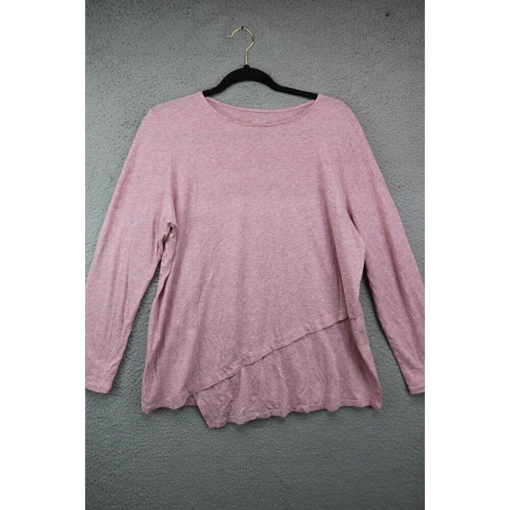 Pure Jill Layered Asymmetrical Long Sleeve Tee-Size Large